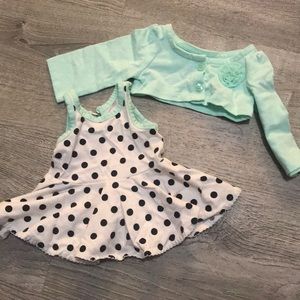 HOW CUTE? Polka Dot dress with matching cardigan